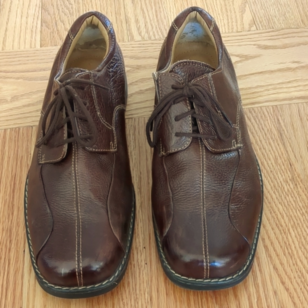 Men's Brown Leather Dockers Size 10 M Casual Dress Oxford Comfort Shoes 090-4669